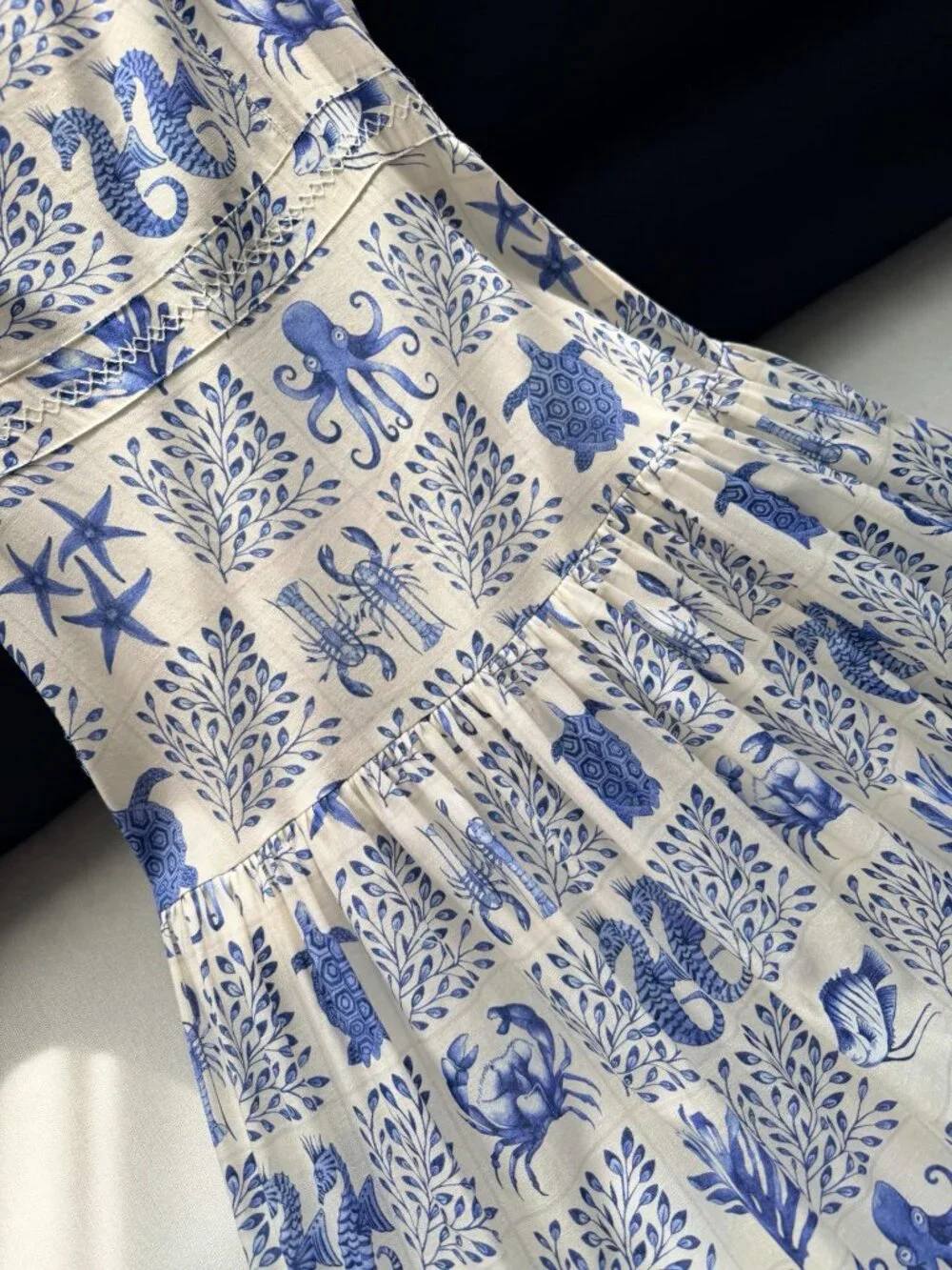 Agua by Agua Bendita Blue Marine Life Print Spaghetti Strap Maxi Dress - Picture 4 of 10